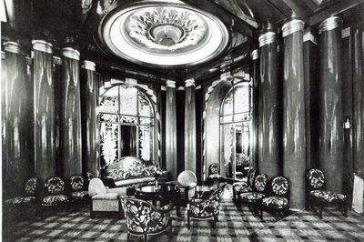 Salon de Conversation on the Ocean Liner Ile de France, 1926 by French Photographer